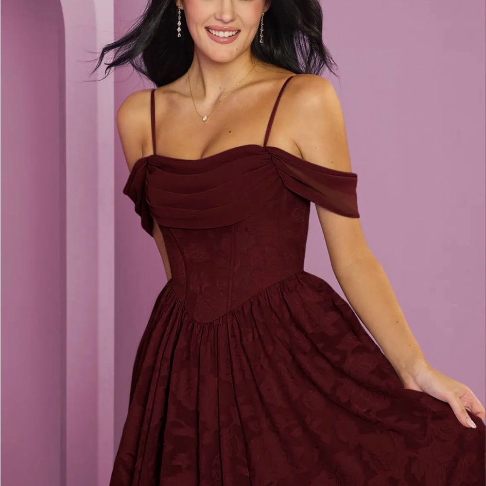 Azazie x Barbie # 1054 Cabernet One-Shoulder Cocktail Dress